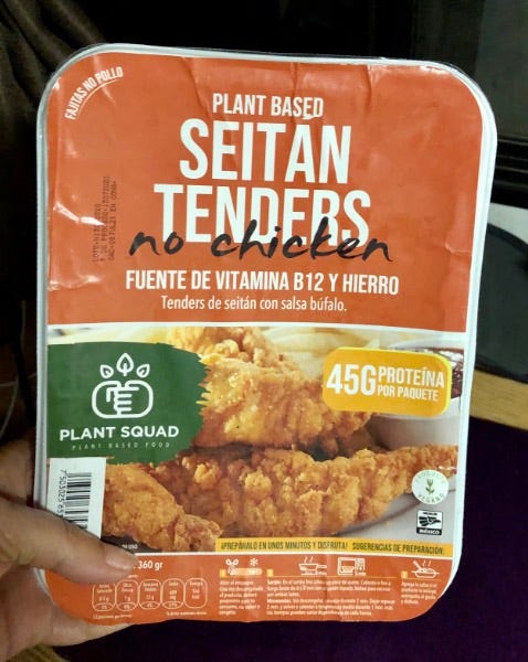 plant squad seitan tenders in package.