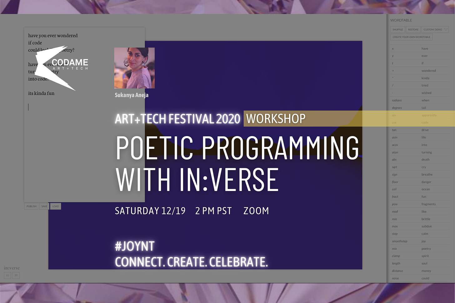 Poetic Programming with in:verse