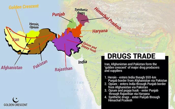 Map of Drugs Trade Country