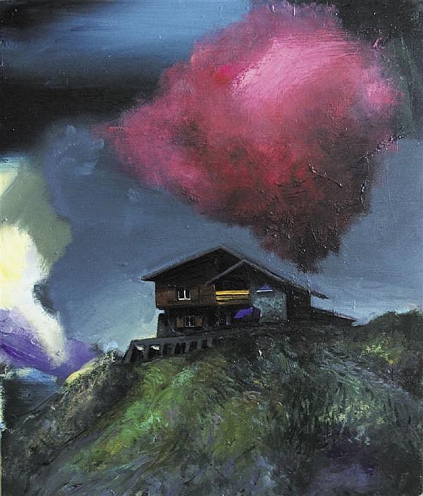 Lot - SZABOLCS VERES (né en 1983) HOUSE OF TRANSFAGARASAN, 2013 Oil on  canvas Titled, dated and signed on the reverse 26 3/8 x 22...