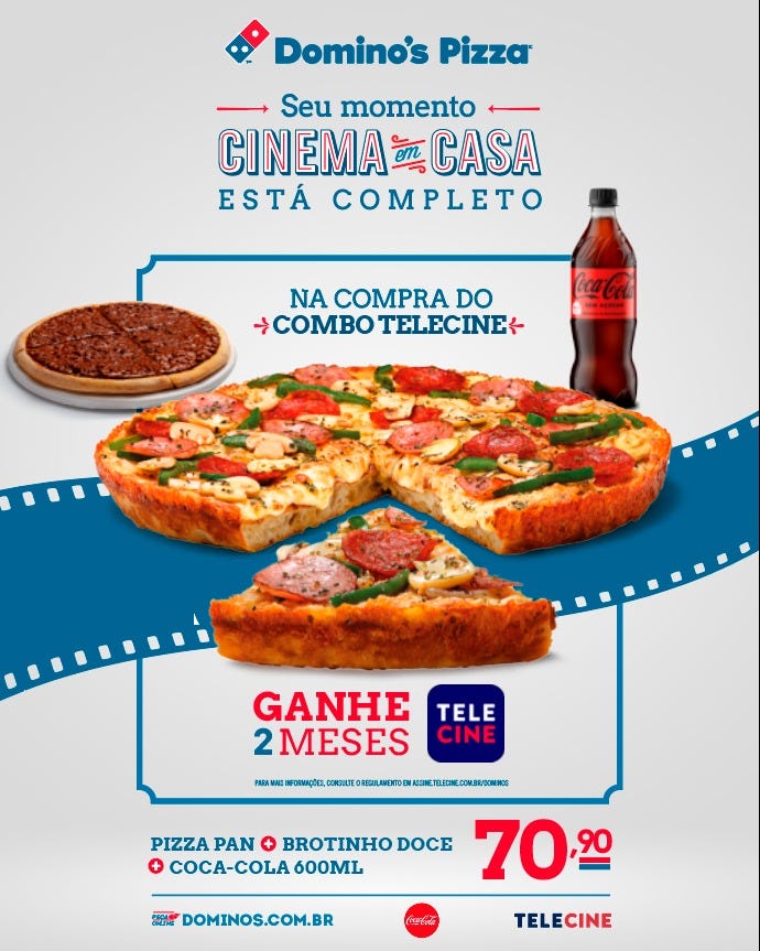 Domino&#39;s une pizza com filme e fecha parceria com Telecine – : :  CidadeMarketing : :