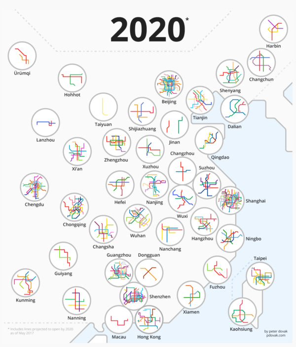 Animated viz of subway development in China. *Very* impressive.