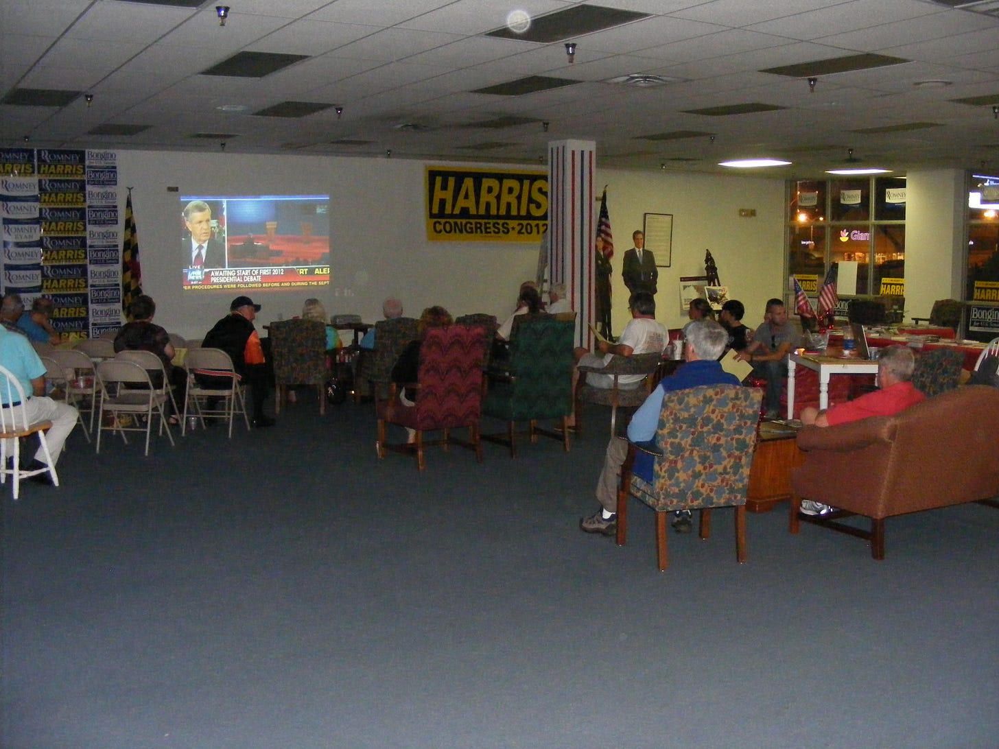 The group watching the debate at Wicomico County's Republican headquarters.