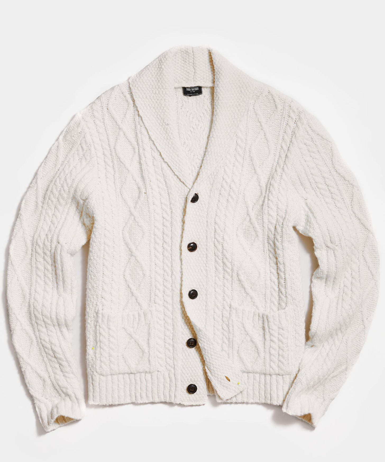 Shawl Cable Cardigan in Ivory