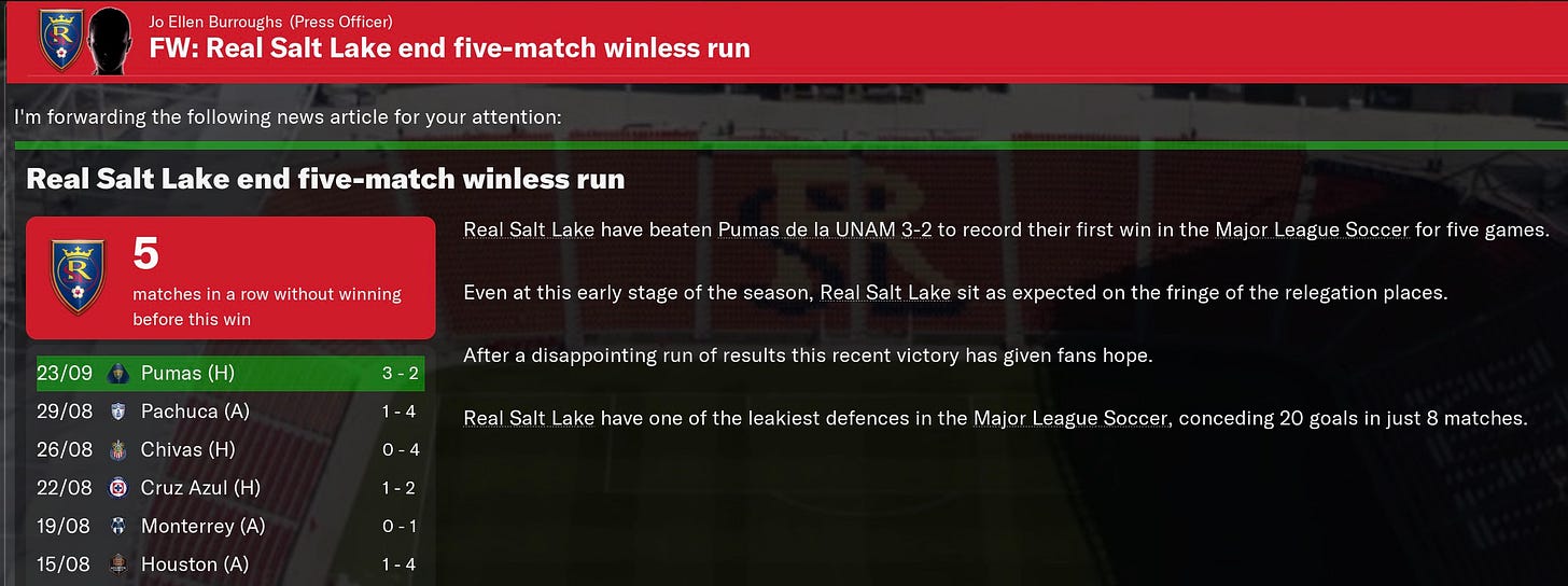 Football Manager 2021 Losing Streak Ends