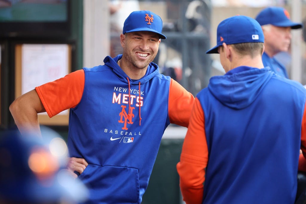 Mets pitcher Jacob deGrom could make a rehab start on Sunday.
