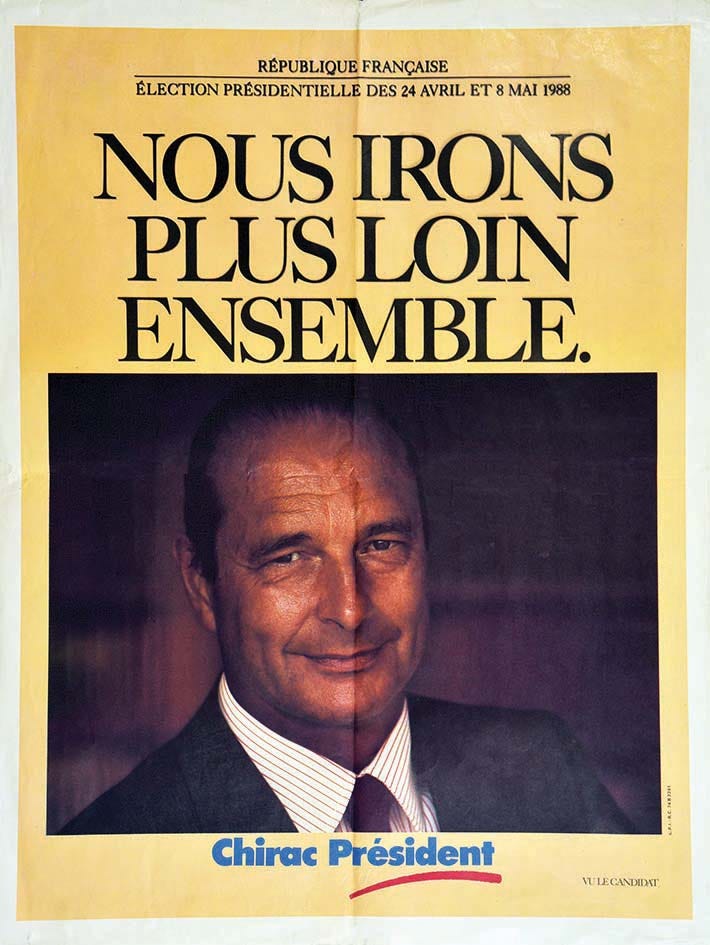Estampe/Affiche - Nous irons plus loin ensemble Chirac Président 1988 -  Artprecium