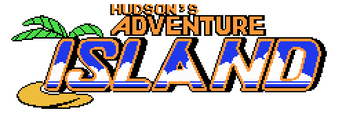 The logo for the initial Adventure Island game, that says "Hudson's Adventure Island"