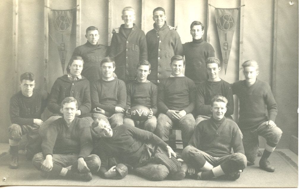 The 1918 Vermont team ended the season with a 13-0 loss to Norwich.