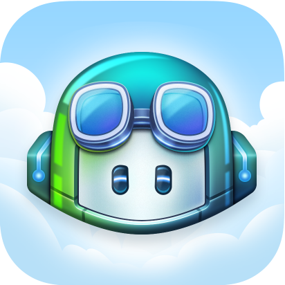 Imagem contém ícone do Github Copilot. O ícone se trata da cabeça de um robozinho, com óculos e alguns detalhes que lembram pilotos de aviões antigos, contra um fundo de nuvens.