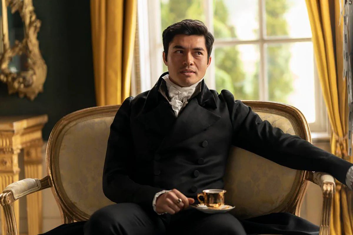 Henry Golding in a period suit is goals.