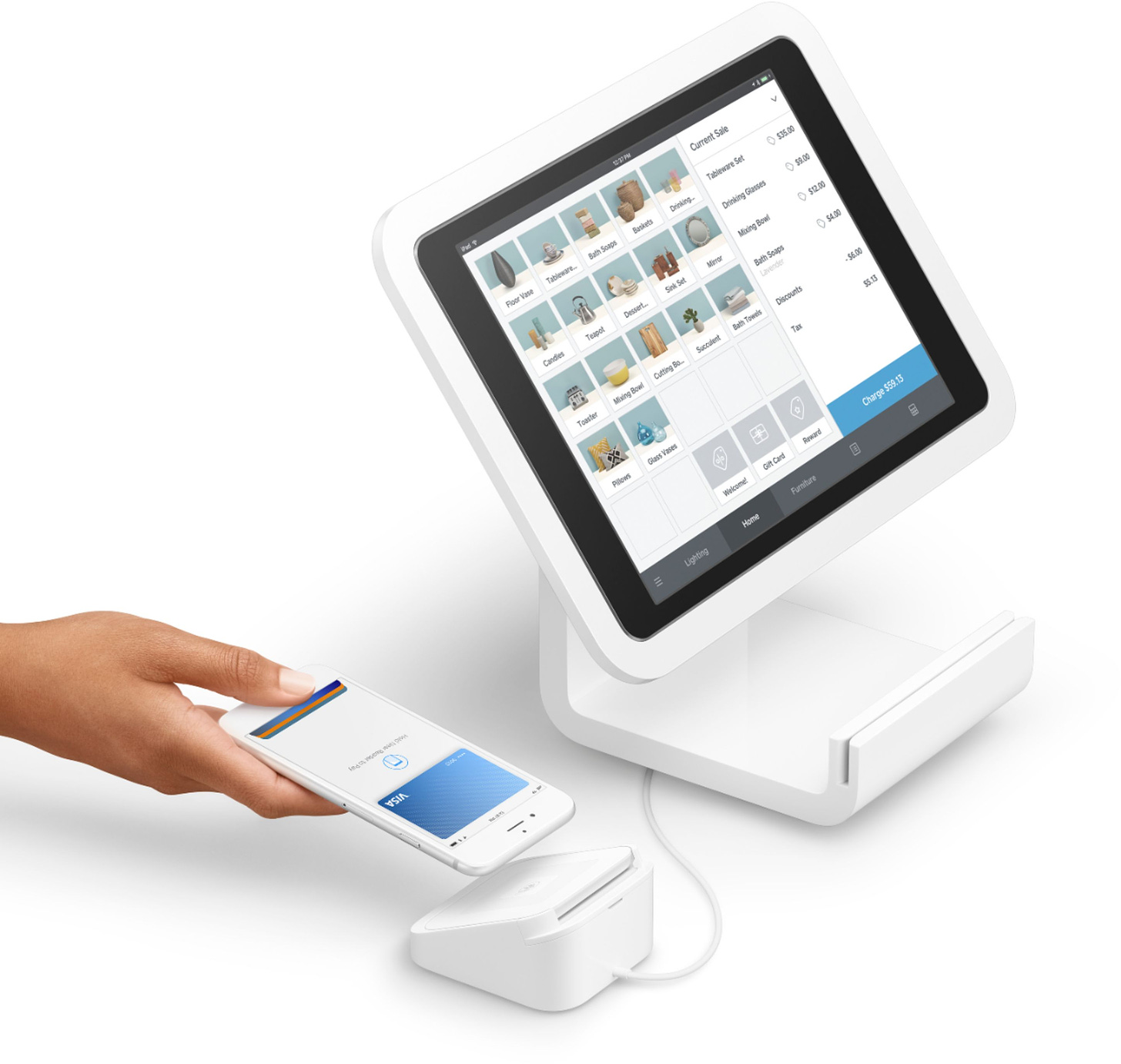Square Stand for contactless and chip for 10.2" iPads (2020 and 2019),  10.5" iPad Air (2019), and iPad Pro 10.5" White A-SKU-0590 - Best Buy