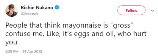 Funny tweet about mayo