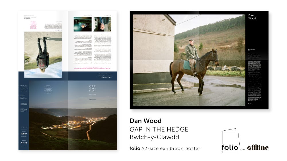 'Gap in the Hedge' by photographer Dan Wood. Folio exhibition poster by Offline Journal