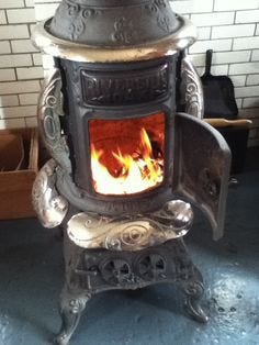 Old fashioned wood burning stove