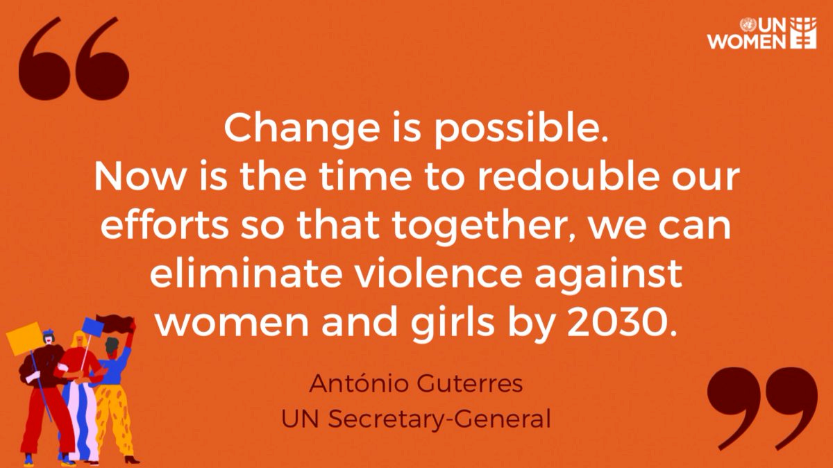 UN Women on Twitter: "At the United Nations official commemoration of the  International Day for the Elimination of Violence against Women,  Secretary-General @antonioguterres reiterated that violence against women  is not inevitable and we can all take ...