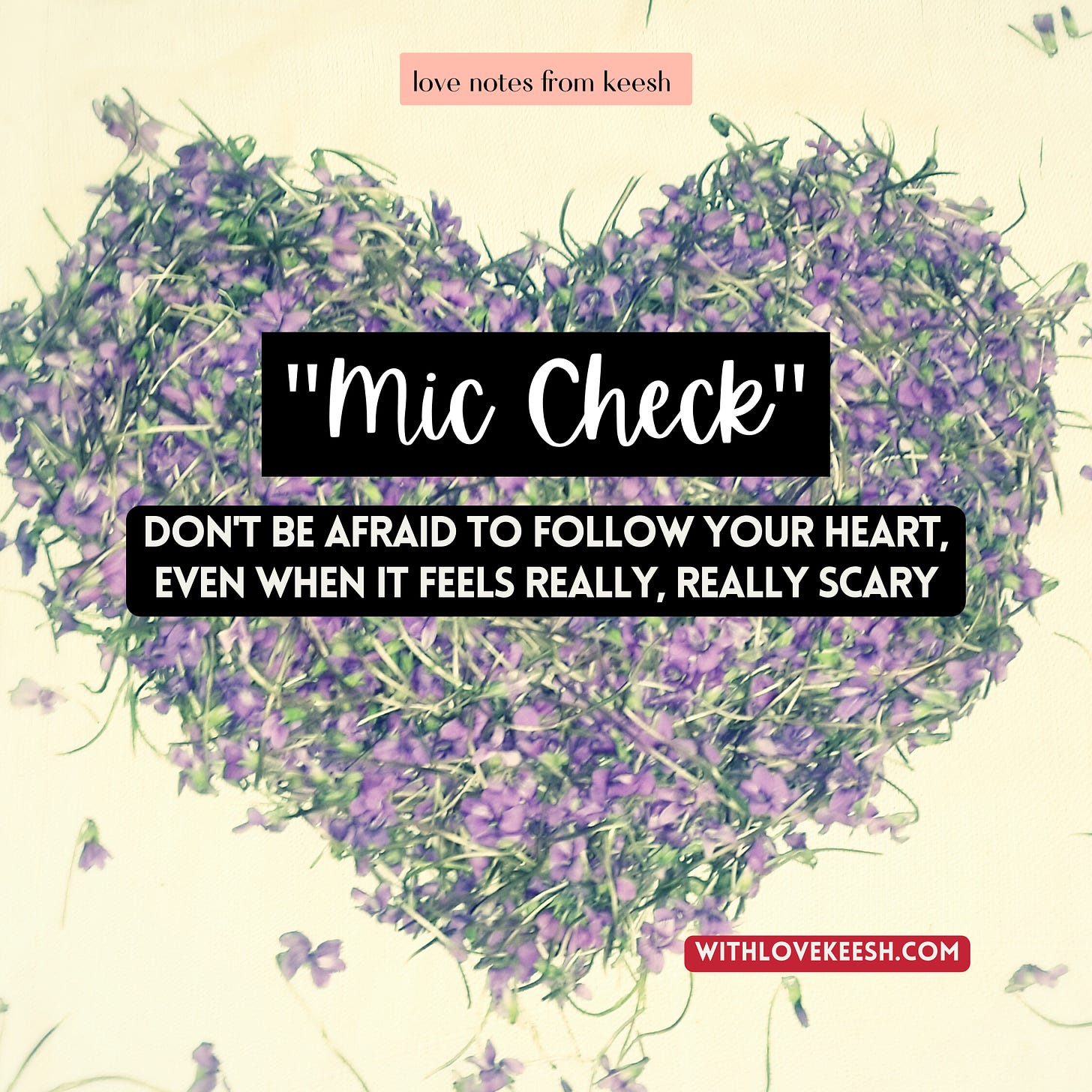 "Mic Check" Don't be afraid to follow your heart, even when it feels really, really scary