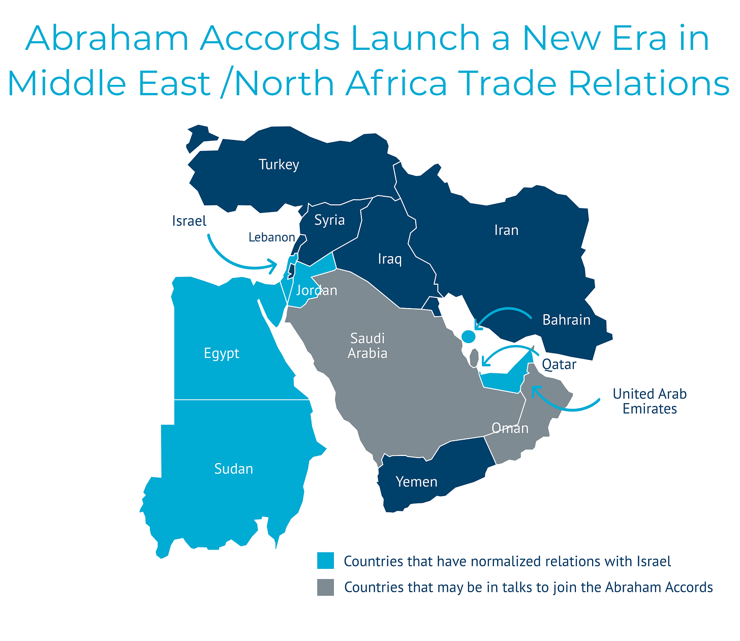 TradeVistas | Abraham Accords map of countries