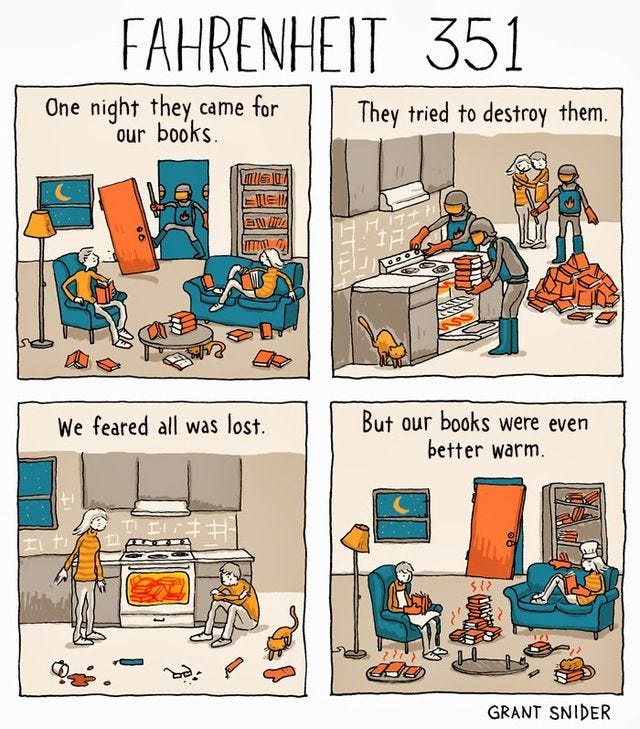 Fahrenheit 351, A Comic with a Funny Twist on Ray Bradbury's 'Fahrenheit  451' | Fahrenheit 451, Books, Funny comics