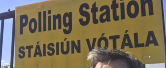 Polling station sign