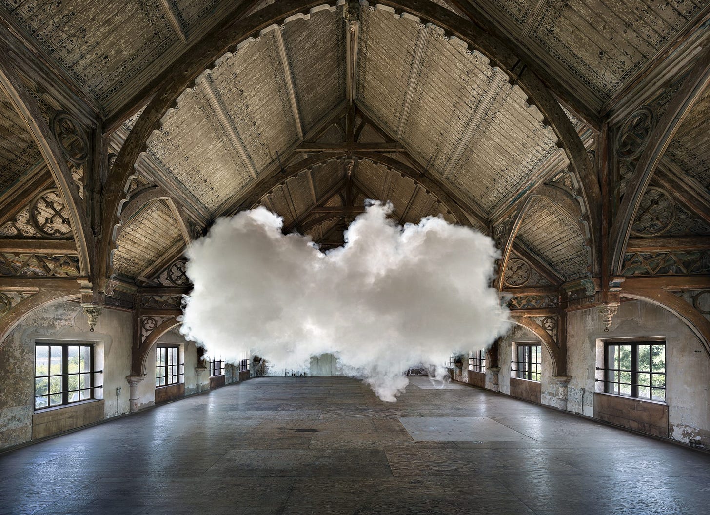 Berndnaut Smilde, Nimbus Metaal Kathedraal, 2020 digital C-type print on aluminium, framed 125 x 173 cm 49 1/4 x 68 1/8 in Edition of 6 plus 2 artist’s proofs