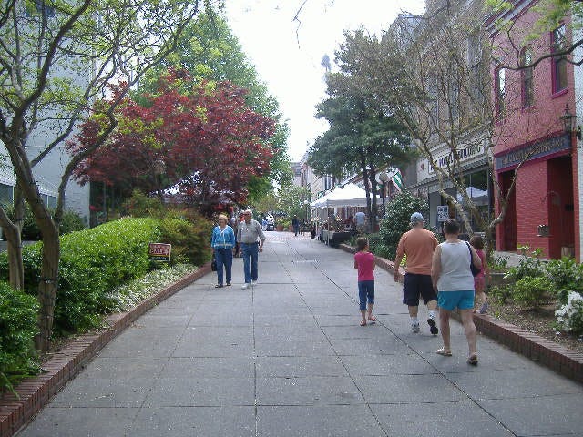 It was a pretty slow start to proceeedings from the west end of the downtown plaza.