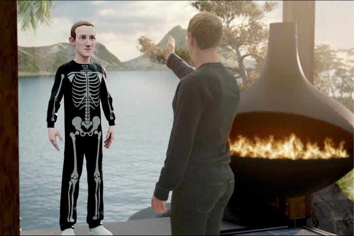 Facebook CEO Mark Zuckerberg shows off his vision for the metaverse during Facebook's Oculus Connect conference on October 28, 2021.