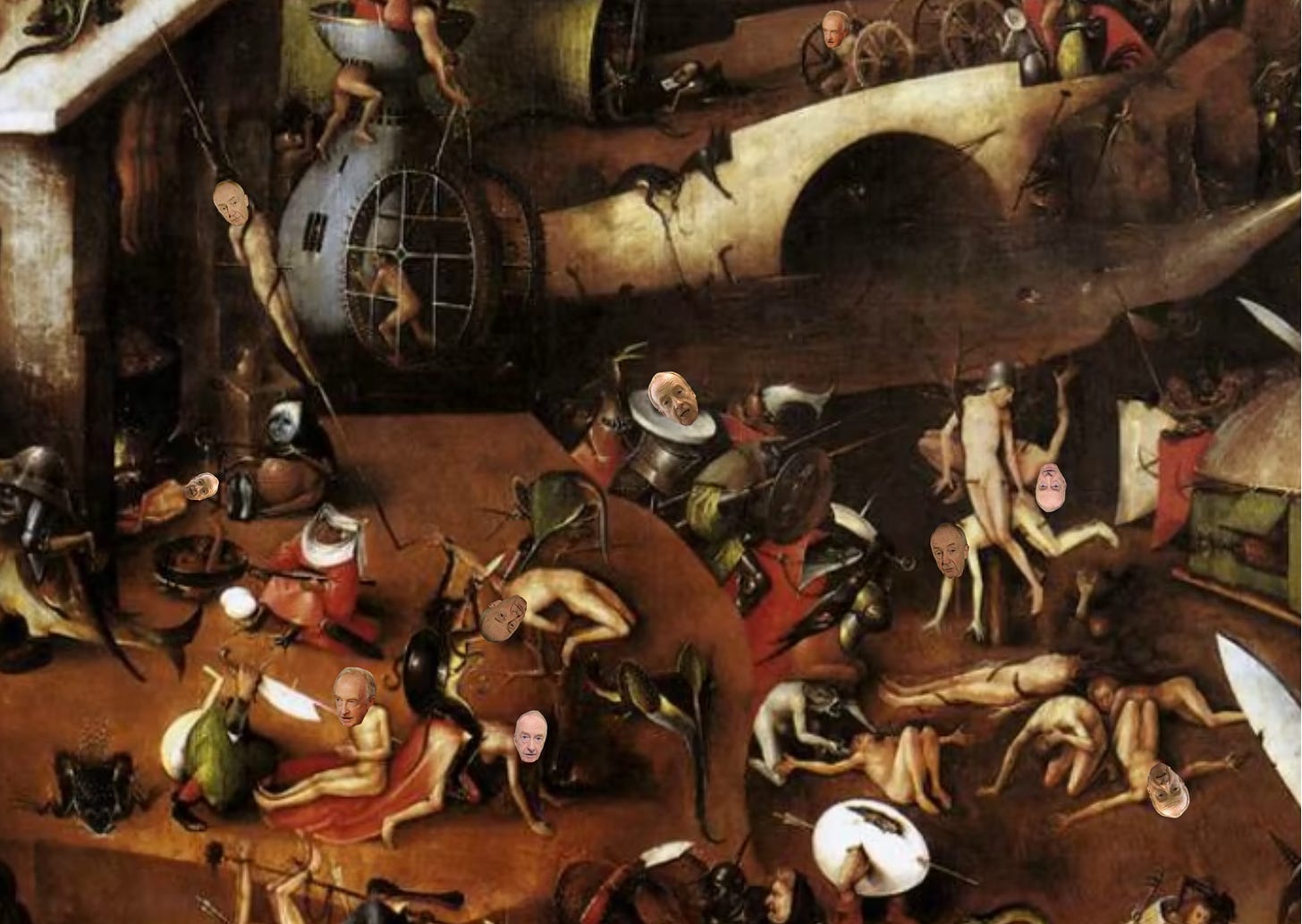 Hieronymous Bosch's vision of Hell but Nicholas Witchell is there, in multiple guises