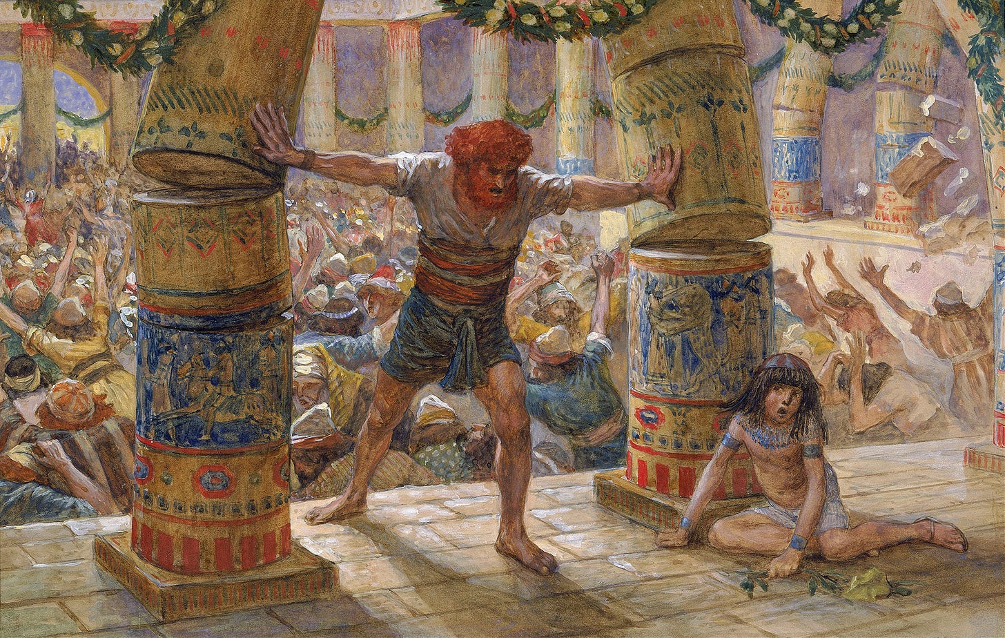 Samson Puts Down the Pillars (c. 1896-1902) by James Tissot