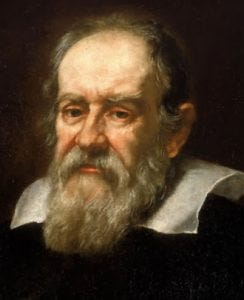 Portrait of Galileo Galilei.