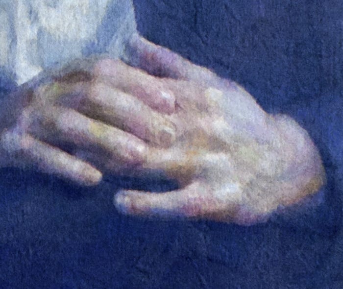 Newberry, The Collector, detail of hands