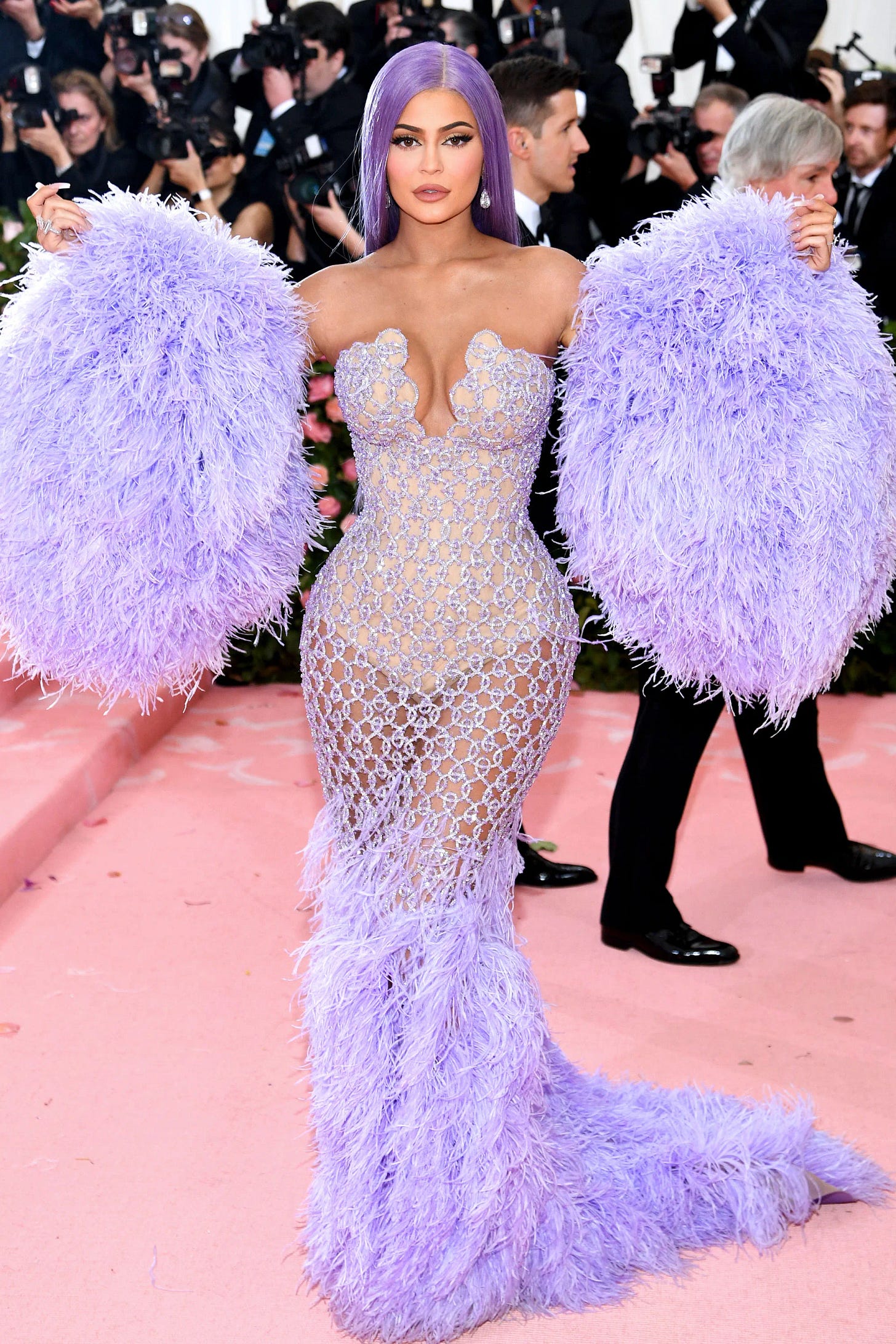 Kylie Jenner Hair-To-Toe Lavender Fashion At Met Gala