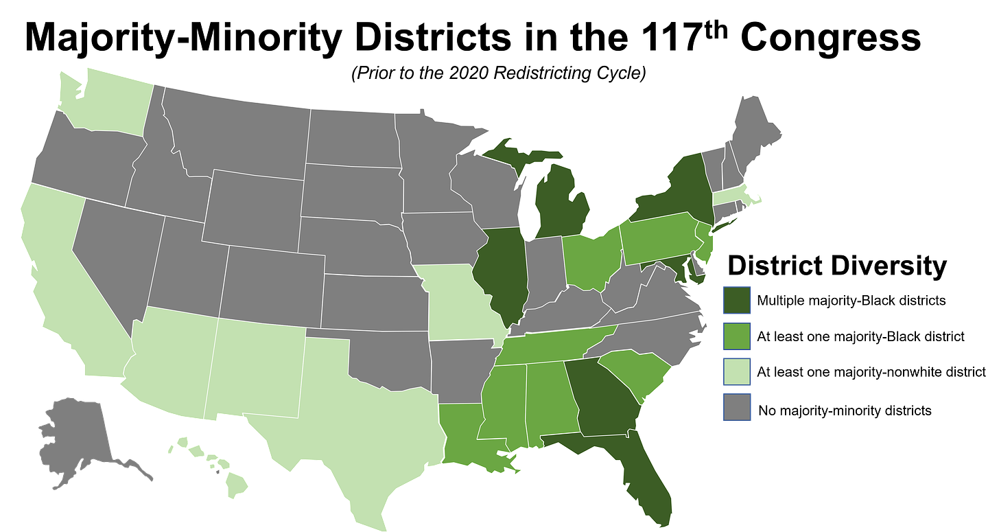 Majority-Minority Districts in the 117th Congress
