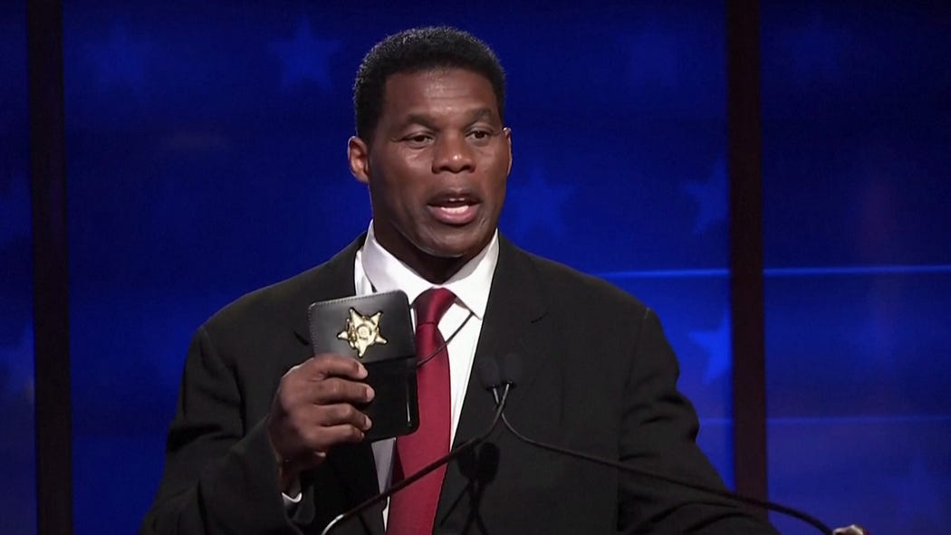 What Was That Badge Herschel Walker Flashed in His Debate? - The New York  Times