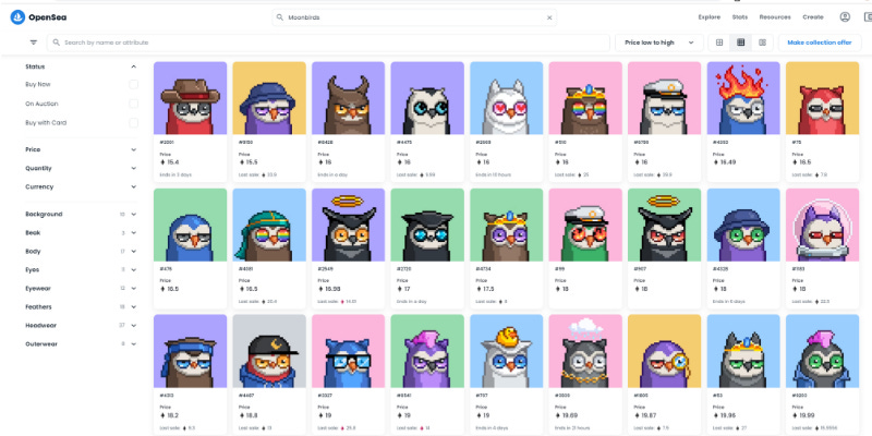 Best Pixel Art NFTs: Moonbirds Best Pixel Art NFTs: Moonbirds