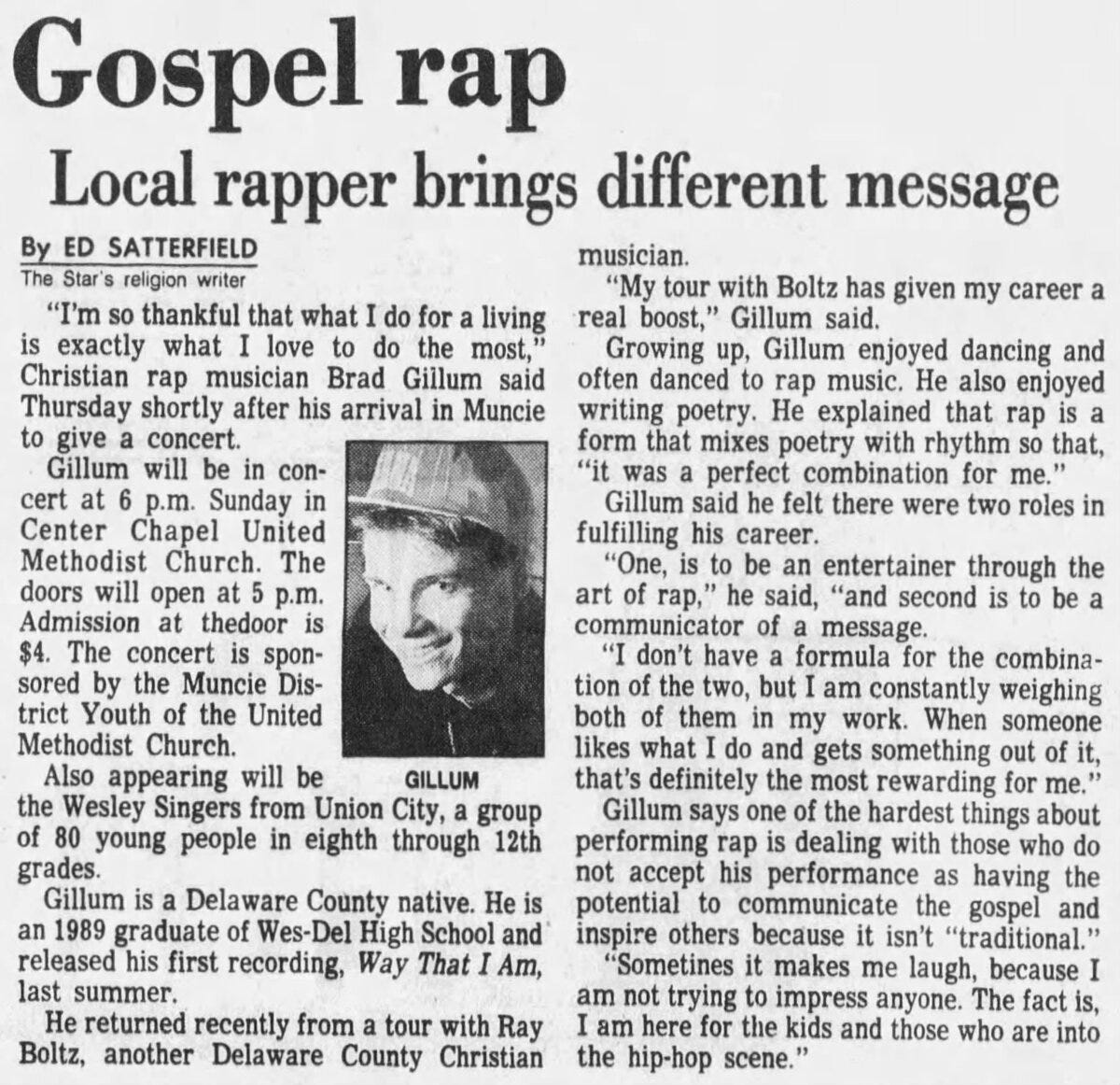 newspaper article about Brad Gillum