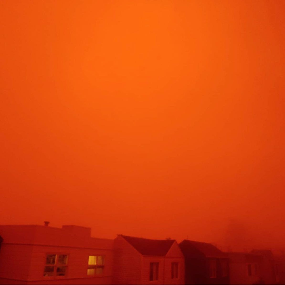 Red sky over San Francisco