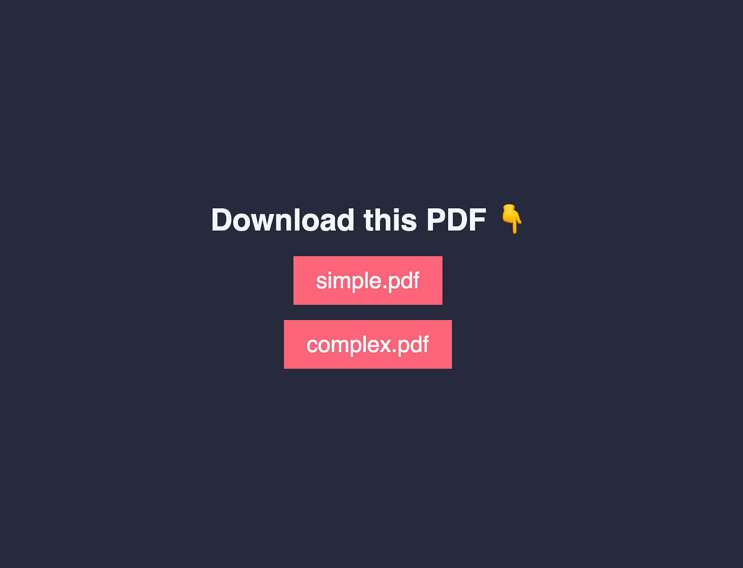 Page with a download PDF link