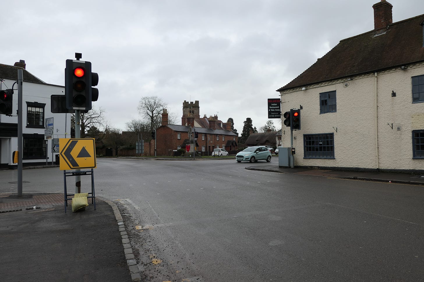 Dun Cow crossroads, Dunchurch, February 2021 (c) South Rugby News