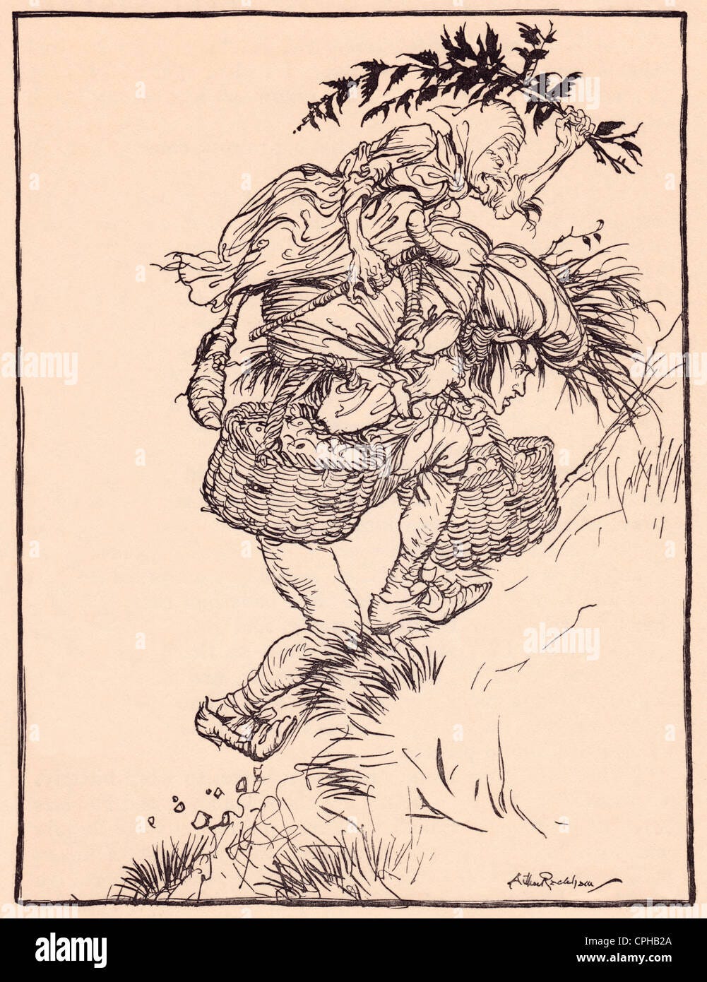 Illustration by Arthur Rackham from Grimm's Fairy Tale, The Goose Girl at the  Well Stock Photo - Alamy