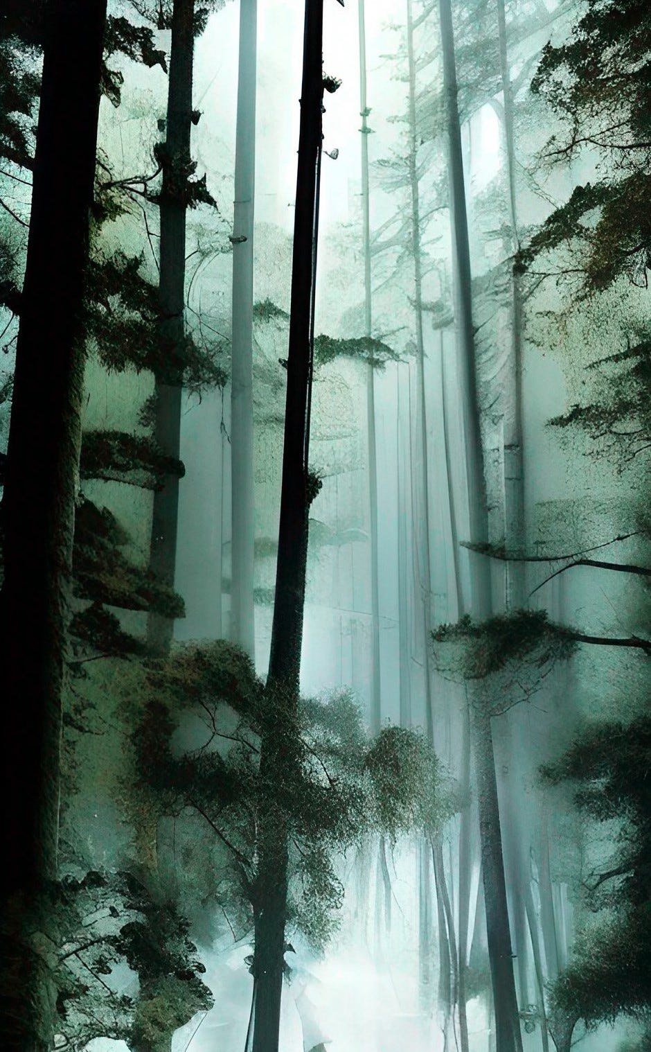 Eerie forest A.I. image.