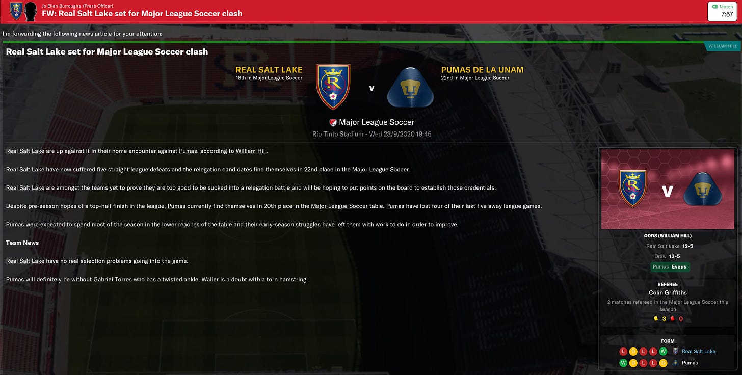 Football Manager 2021 Match Preview