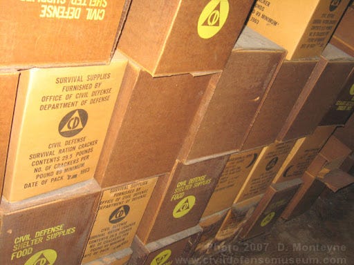 Civil Defense Museum-Community Fallout Shelter Supplies - Food Rations