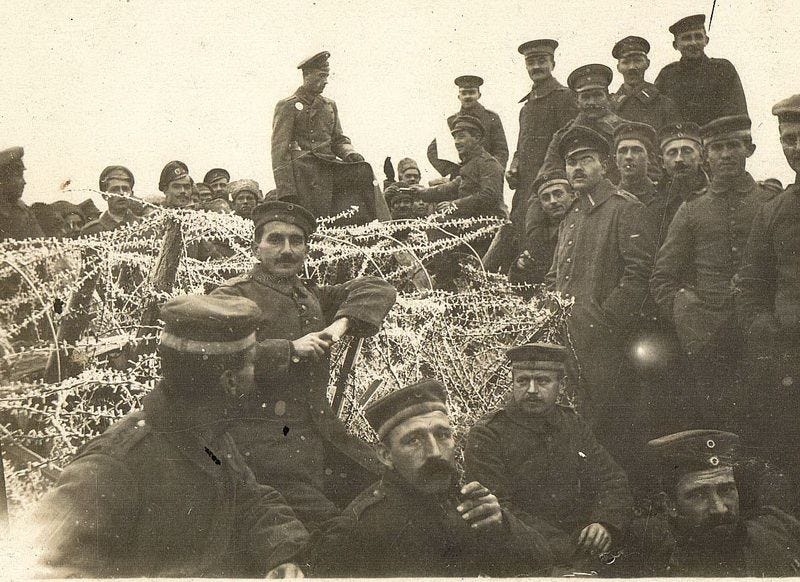 British and German troops during a Christmas Truce 1914