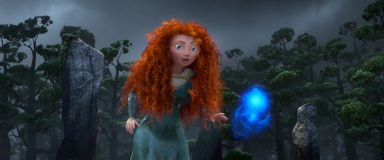 Merida meets a will-o'-the-wisp ©Disney/Pixar