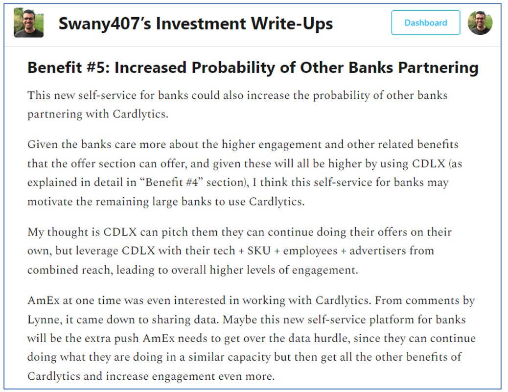 Cardlytics $CDLX: Thoughts Following Q4 2021 Earnings, Discussions on the Entertainment Acquisition, Ad Agencies, Bridg, Neobanks/Fintechs, Open Banking, BofA, New Ad Server and Q4 and Full Year 2021 Numbers, Swany407, Austin Swanson