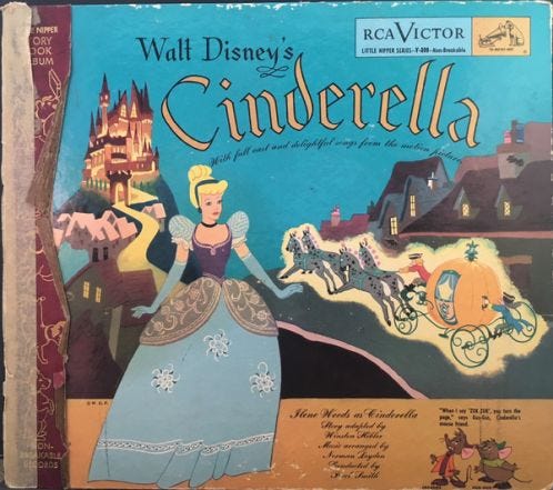 Cover art for the 1950 release of Walt Disney's Cinderella Story Book Album