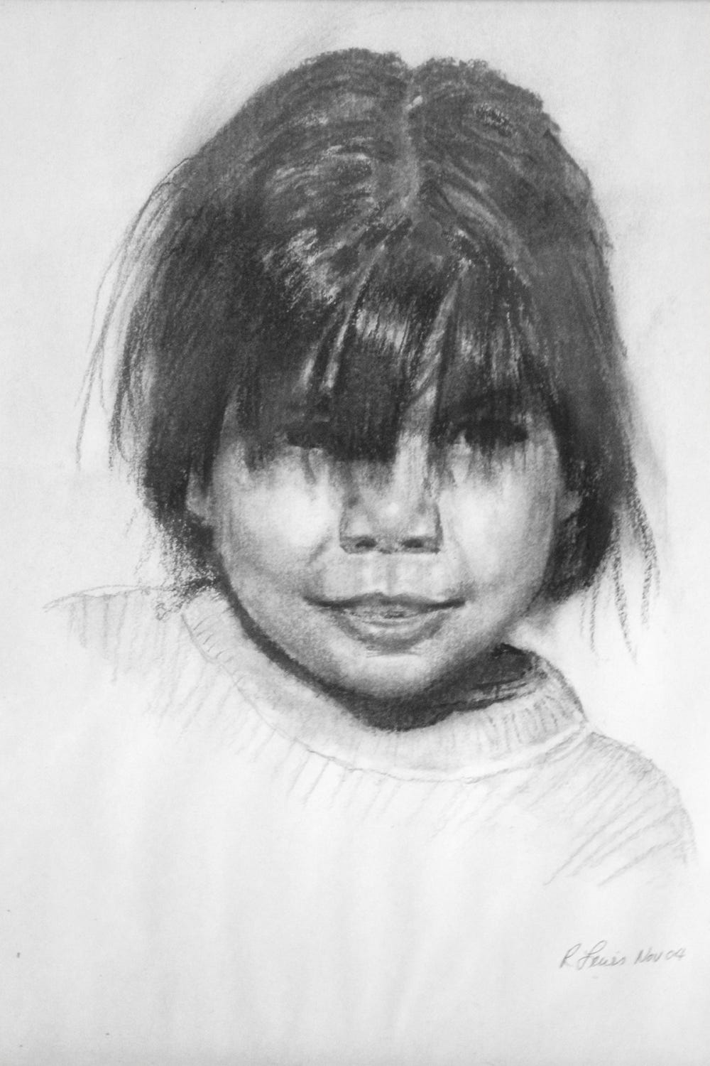 A young girl my Dad drew during a trip to Peru. 