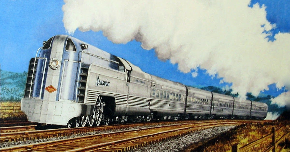 transpress nz: Reading Railroad 'Crusader' 1937, art