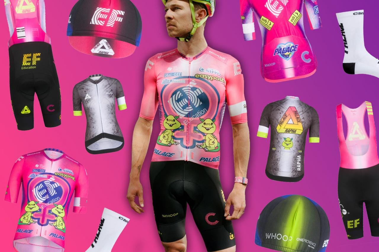 Rapha + Palace returns: EF Pro Cycling teams unveil wild new switch-out kit  for Tour de France and Tour de France Femmes | road.cc